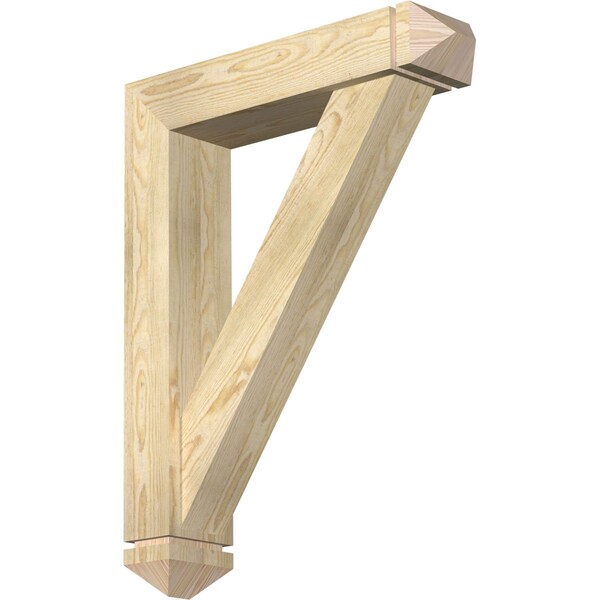 Ekena Millwork Traditional Arts and Crafts Rough Sawn Bracket w/ Offset Brace, Douglas Fir, 6"W x 26"D x 34"H BKT0604X26X34TRA03RDF - main